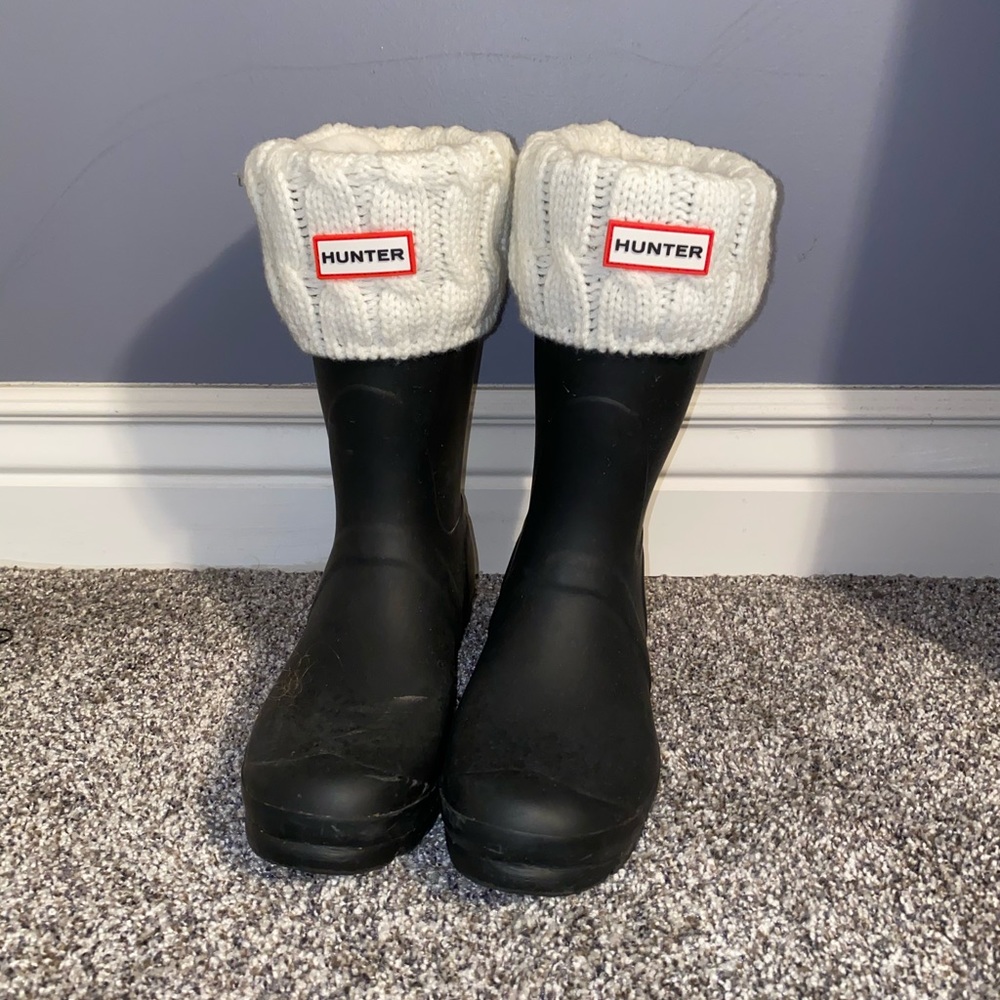 Hunter boots with socks